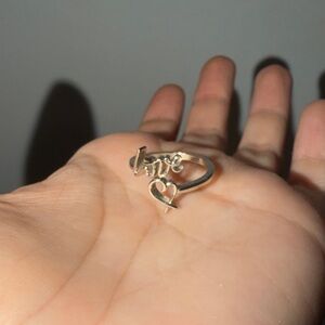 White Gold Love Heart Ring